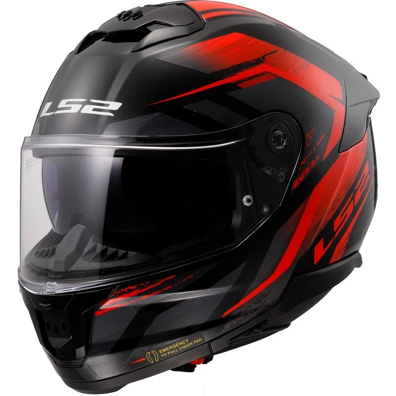 Motorrad LS2 FF808 Stream ll Fury Integralhelm (Schwarz/Rot) Gr: S (55) - Bild 1 von 1
