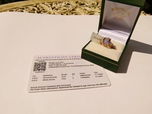 Gemporia 9 Karat Gelbgold 5,28 Karat Kolum Kunzite & Weiß Zirkon Ring Größe L Brandneu mit Etikett - Bild 1 von 6