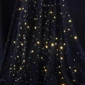 54" x 8 Yards Glitter Tulle Fabric Rolls Golden Stars and Moon Tulle Rolls fo... - Picture 1 of 6