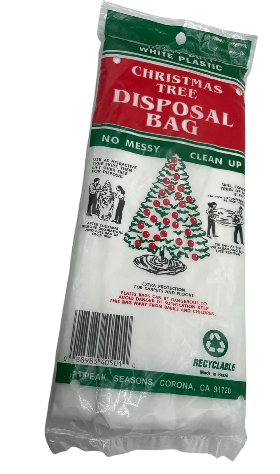 2 Christmas Tree Removal Bag Storage Trees up to 8 Feet Decoration Holiday Trash