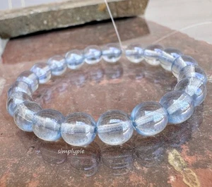 Denim Glanz Tschechische Glasperlen 8 mm Rund 20 Stück Druk - Bild 1 von 5