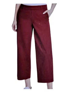 Gloria Vanderbilt Women's Crop Pants Pull-On Wide-Leg Red Mid Rise size 6 New - Picture 1 of 4
