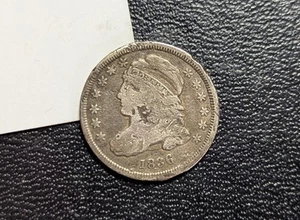 1836 Capped Bust Silver Dime Fine Damaged - Picture 1 of 2