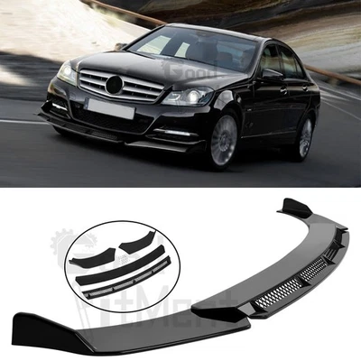 For Mercedes Benz 3Pcs Car Front Bumper Body Lip Splitter Spoiler Glossy Black Foto 1 de 4