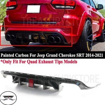 Окрашенные углеродные диффузоры заднего бампера плавники акулы для Jeep Grand Cherokee SRT 18-21 - Изображение 1 из 4