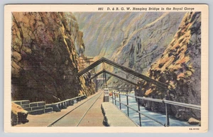 Postcard Hanging Bridge Royal Gorge Colorado - Picture 1 of 2