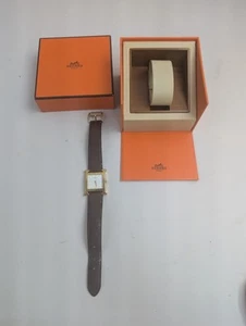 Hermes H Watch Ramsus RS1.501 18k Gold Plated Steel White Dial 26MM Unisex Watch - Picture 1 of 12