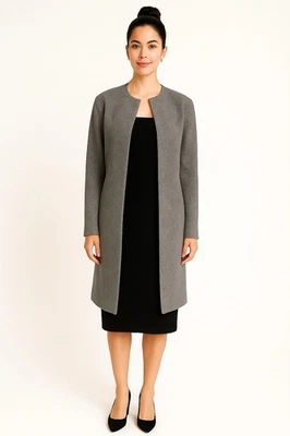 I.N.C. 经典羊毛大衣女式黑色粗花呢夹克外套加大码 22W 二手状况完好 — 第 1/4 张图片