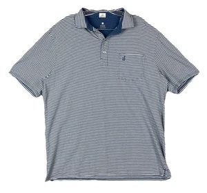 Polo uomo Johnnie-O XL blu navy a righe elasticizzata da appendere casual tempo libero - Foto 1 di 8