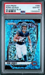 2024 Panini Prizm: Rome Odunze, Rookie, No Huddle Blue /99, PSA 10 - Picture 1 of 2