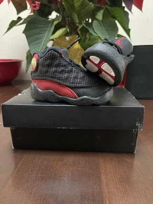 Nike Air Jordan 13 XIII TD Bred 2013 - Black Red - Kids Size 3c - 414581-010 - Image 1 of 4