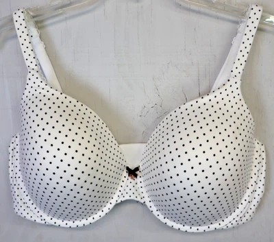 Sujetador Victoria's Secret 38DD Cuerpo Blanco Por Victoria Forrado Cobertura Perfecta Polka Foto 1 de 4