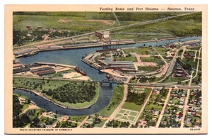 Vintage Drehbecken und Hafen Houston, Houston, Texas Postkarte - Bild 1 von 2