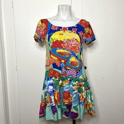 Vintage 80s/90s Jams World Chinatown Hattie Hawaiian Short Sleeve Mini Dress - Image 1 of 4