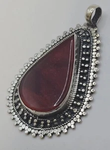 Colgante vintage de cornalina de plata auténtica probado aprox. 41 x 26 mm - Imagen 1 de 5