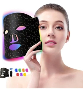 LED Face Mask Red Light Therapy 7 Color Photon Facial Skin Care Beauty Device - Picture 1 of 6