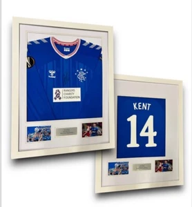 Ryan Kent Signed Shirt Framed RANGERS CHARITY FOUNDATION - Picture 1 of 7