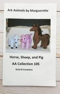Ark Animals By Marguerette Horse Sheep and Pig Sewing Pattern M & M Creations - Picture 1 of 4