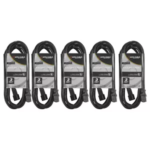 (5) ADJ ECCOM-3 Black 3FT IEC-Male-to-IEC-Female Power Link Cables - Picture 1 of 4