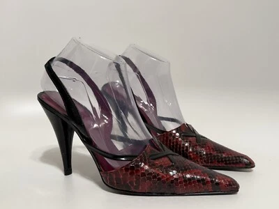 Tacones de piel de serpiente rojos Christian Lacroix 38,5 de colección Foto 1 de 4