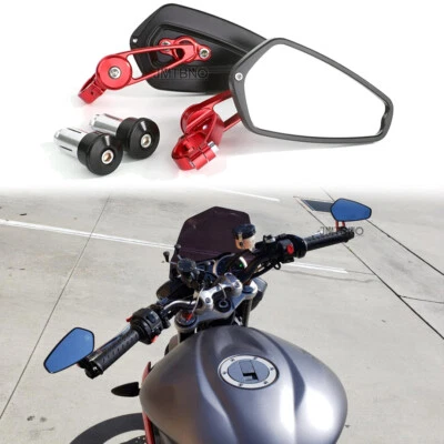 For Triumph Street Triple 675 765 Motorcycle 7/8'' Bar End Rear View Side Mirror - Image 1 of 4