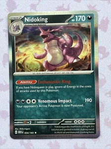 Pokemon - 151 - Nidoking 34/165 Holo Rare NM - Picture 1 of 1