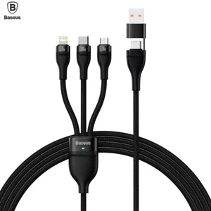 Baseus 3in2 USB/USB C To PD USB C Micro iPhone QC Fast Charging Data Cable Line - Picture 1 of 34