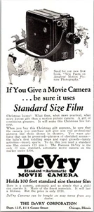 PRINT AD 1926 DeVry Standard Automatic Movie Camera Christmas Looms SMALL - Picture 1 of 3