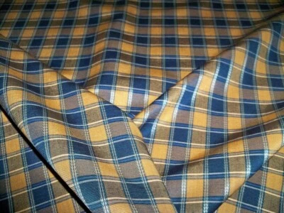 KRAVET ITALIAN FRENCH COUNTRY PLAID CHECK SILK BLEND FABRIC 4 YARDS - Image 1 of 4