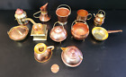 12 Pc. Doll House Miniatures Brass & Copper Pitcher Pot Kitchen Wares Mini Play