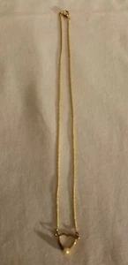 Vintage Heart Shape Necklace With A Pearl - Picture 1 of 5