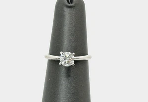 Round Brilliant Natural Diamond 14K White Gold Solitaire Engagement Ring - Picture 1 of 7