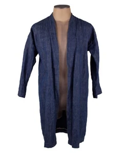 VISVIM DENIM BLUE COTTON DENIM KIMONO STYLE COAT sz 3 - Picture 1 of 8