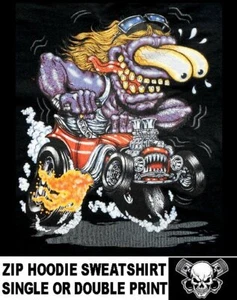 Hot Street Rat Rod Big Daddy Old School Monster Skull Zip Hoodie Sweatshirt 159 - Bild 1 von 12