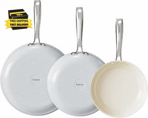 Non Stick Ceramic Frying Pan Set, Non Toxic Ceramic Pans for Cooking, 8" 9.5" 11 - Picture 1 of 9