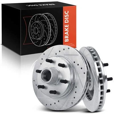 Front Drilled Brake Rotors for Chevrolet Express 2500 1996-2002 C2500 1995-1998 - Image 1 of 4