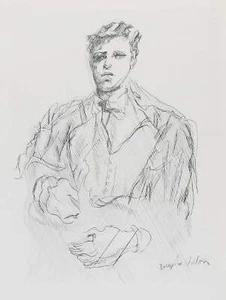 Jacques Villon, Portrait de Rimbaud, Drypoint Grabado sobre papel fino, firmado - Imagen 1 de 6