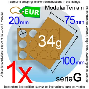 1x Movement Tray 4x3 (G 5mm) 20mm Round Base Bandeja De Movimiento War Hammer - Imagen 1 de 7
