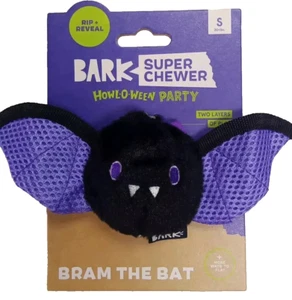 Bark Howl-O-Ween Super Chewer Dog Toy ~ BRAM THE BAT ~ Small Black/purple - Picture 1 of 4