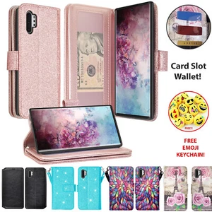 For Samsung Galaxy Note 10 Sparkle Glitter Wallet Case &PU Leather Pouch SMN970U - Picture 1 of 27