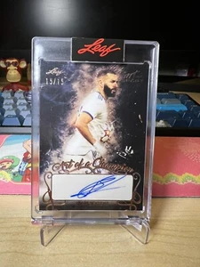 2021 Leaf Art of Sport KARIM BENZEMA 15/15 Art of a Champion Autograph MADRID - Picture 1 of 4