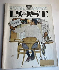1961 SEP 16 THE SATURDAY EVENING POST MAGAZINE ROCKWELL COVER CASEY STENGEL - Picture 1 of 16