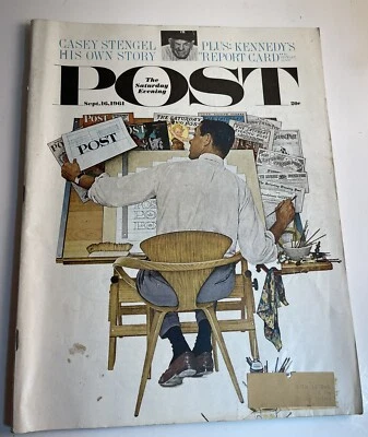 1961 SEP 16 THE SATURDAY EVENING POST MAGAZINE ROCKWELL COVER CASEY STENGEL - Image 1 of 4