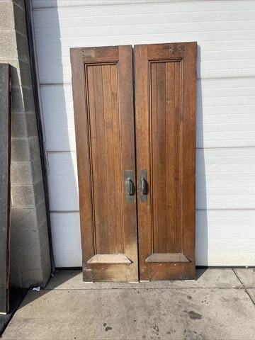 ATL 20 pair antique 1/4sawn Oak double doors interior 42 x 83. 75 x1.75 Cover