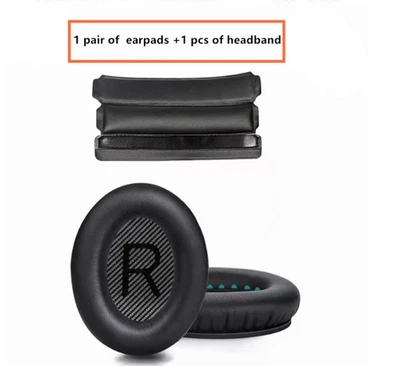 OHRPOLSTER24 Diadema + Almohadillas para Bose QuietComfort QC35 QC15 QC45 QC25 Q35 II Negro