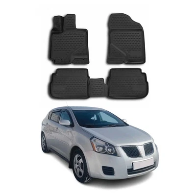 Conjunto completo de forros para tapetes Toyota Matrix 2009-2013 preto para todas as condições climáticas - Imagem 1 de 4