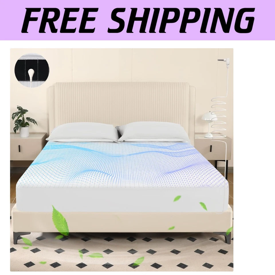 King 尺寸接地床单 - 90% 有机棉 + 10% 银纤维健康 — 第 1/4 张图片