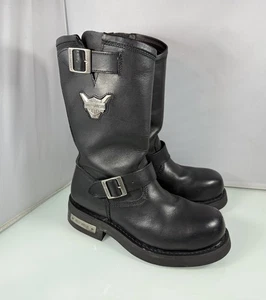 Stivali moto Harley Davidson uomo taglia 9 WW extra larghi mega conduttore pelle - Foto 1 di 11