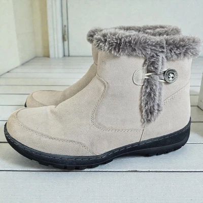 Botas de invierno Khombu para mujer talla 10M gamuza tostada imitación piel recortadas informales cómodas Foto 1 de 4
