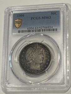 1906 Barber Half Dollar PCGS MS63 - Picture 1 of 5